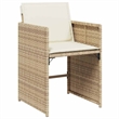 Afuera Living 5 Piece Poly Rattan Garden Dining Set with Cushions in Beige