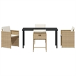 Afuera Living 5 Piece Poly Rattan Garden Dining Set with Cushions in Beige
