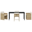 Afuera Living 5 Piece Poly Rattan Garden Dining Set with Cushions in Beige