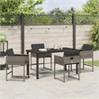 Afuera Living 5 Piece Poly Rattan Garden Dining Set with Cushions in Gray