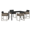 Afuera Living 5 Piece Poly Rattan Garden Dining Set with Cushions in Gray
