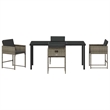 Afuera Living 5 Piece Poly Rattan Garden Dining Set with Cushions in Gray