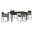 Afuera Living 5 Piece Poly Rattan Garden Dining Set with Cushions in Gray