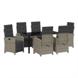 Afuera Living 7 Piece Poly Rattan Garden Dining Set with Cushions in Gray