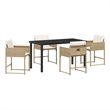 Afuera Living 5 Piece Poly Rattan Garden Dining Set with Cushions in Beige