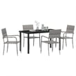 Afuera Living 5 Piece Poly Rattan Garden Dining Set with Cushions in Gray