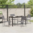 Afuera Living 5 Piece Poly Rattan Garden Dining Set with Cushions in Gray