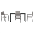 Afuera Living 5 Piece Poly Rattan Garden Dining Set with Cushions in Gray