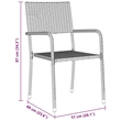 Afuera Living 5 Piece Poly Rattan Garden Dining Set with Cushions in Gray