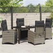 Afuera Living 5 Piece Poly Rattan Garden Dining Set with Cushions in Gray