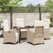 Afuera Living 5 Piece Poly Rattan Garden Dining Set with Cushions in Beige