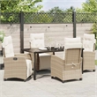 Afuera Living 5 Piece Poly Rattan Garden Dining Set with Cushions in Beige