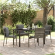 Afuera Living 5 Piece Poly Rattan Garden Dining Set with Cushions in Gray