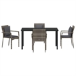 Afuera Living 5 Piece Poly Rattan Garden Dining Set with Cushions in Gray