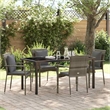 Afuera Living 5 Piece Poly Rattan Garden Dining Set with Cushions in Gray