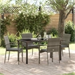 Afuera Living 5 Piece Poly Rattan Garden Dining Set with Cushions in Gray
