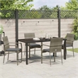 Afuera Living 5 Piece Poly Rattan Garden Dining Set with Cushions in Gray