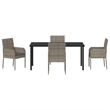 Afuera Living 5 Piece Poly Rattan Garden Dining Set with Cushions in Gray