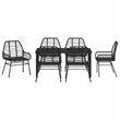 Afuera Living 7 Piece Poly Rattan Garden Dining Set in Black