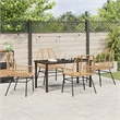 Afuera Living 5 Piece Poly Rattan Garden Dining Set in Brown
