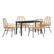 Afuera Living 5 Piece Poly Rattan Garden Dining Set in Brown