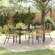 Afuera Living 5 Piece Poly Rattan Garden Dining Set in Brown
