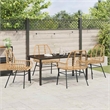 Afuera Living 5 Piece Poly Rattan Garden Dining Set in Brown