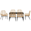 Afuera Living 7 Piece Poly Rattan Garden Dining Set in Brown