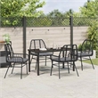 Afuera Living 5 Piece Poly Rattan Garden Dining Set in Black