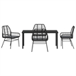 Afuera Living 5 Piece Poly Rattan Garden Dining Set in Black