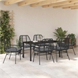 Afuera Living 7 Piece Poly Rattan Garden Dining Set in Black