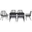 Afuera Living 7 Piece Poly Rattan Garden Dining Set in Black