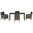 Afuera Living 5 Piece Poly Rattan Garden Dining Set with Cushions in Gray