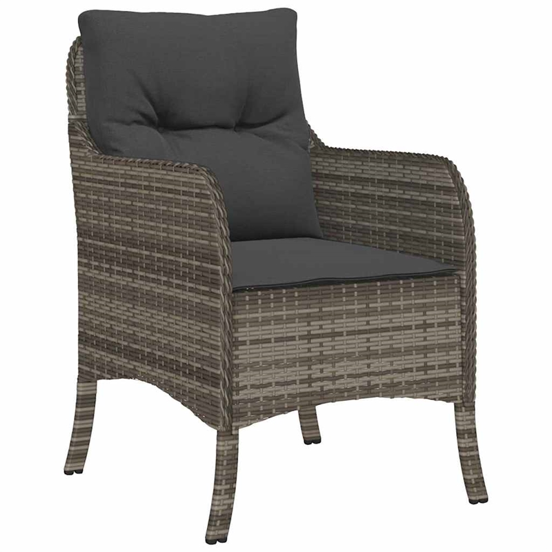 Afuera Living 7 Piece Poly Rattan Garden Dining Set with Cushions in Gray