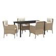 Afuera Living 5 Piece Poly Rattan Garden Dining Set with Cushions in Beige