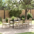 Afuera Living Contemporary 7 Piece Rattan Garden Dining Set in Beige
