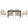Afuera Living Contemporary 7 Piece Rattan Garden Dining Set in Beige