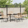 Afuera Living 5 Piece Poly Rattan Garden Dining Set in Brown