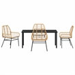 Afuera Living 5 Piece Poly Rattan Garden Dining Set in Brown