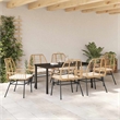 Afuera Living 7 Piece Poly Rattan Garden Dining Set in Brown