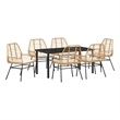 Afuera Living 7 Piece Poly Rattan Garden Dining Set in Brown