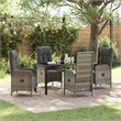 Afuera Living 5 Piece Poly Rattan Garden Dining Set with Cushions in Gray