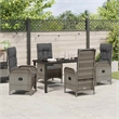 Afuera Living 5 Piece Poly Rattan Garden Dining Set with Cushions in Gray