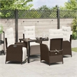 Afuera Living 5 Piece Poly Rattan Garden Dining Set with Cushions in Brown