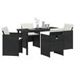 Afuera Living 5 Piece Poly Rattan Garden Dining Set in Black