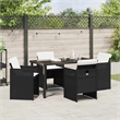 Afuera Living 5 Piece Poly Rattan Garden Dining Set in Black