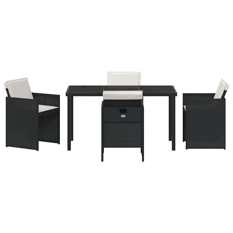 Afuera Living 5 Piece Poly Rattan Garden Dining Set in Black