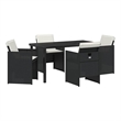 Afuera Living 5 Piece Poly Rattan Garden Dining Set in Black