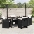 Afuera Living 5 Piece Poly Rattan Garden Dining Set in Black