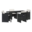 Afuera Living 5 Piece Poly Rattan Garden Dining Set in Black